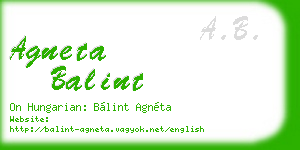 agneta balint business card
