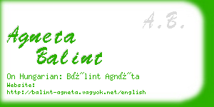 agneta balint business card